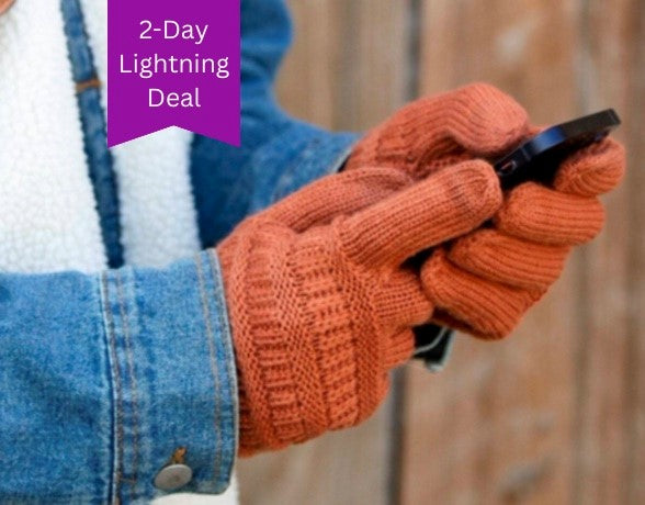 C.C Texting Gloves and Pom Beanies: $15.99 each