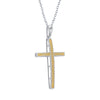 0.30CTTW Yellow Diamond Cross Pendant in Sterling Silver