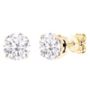 0.50 Carat Round Lab Grown Diamond Stud Earrings in 18K Gold over Sterling Silver