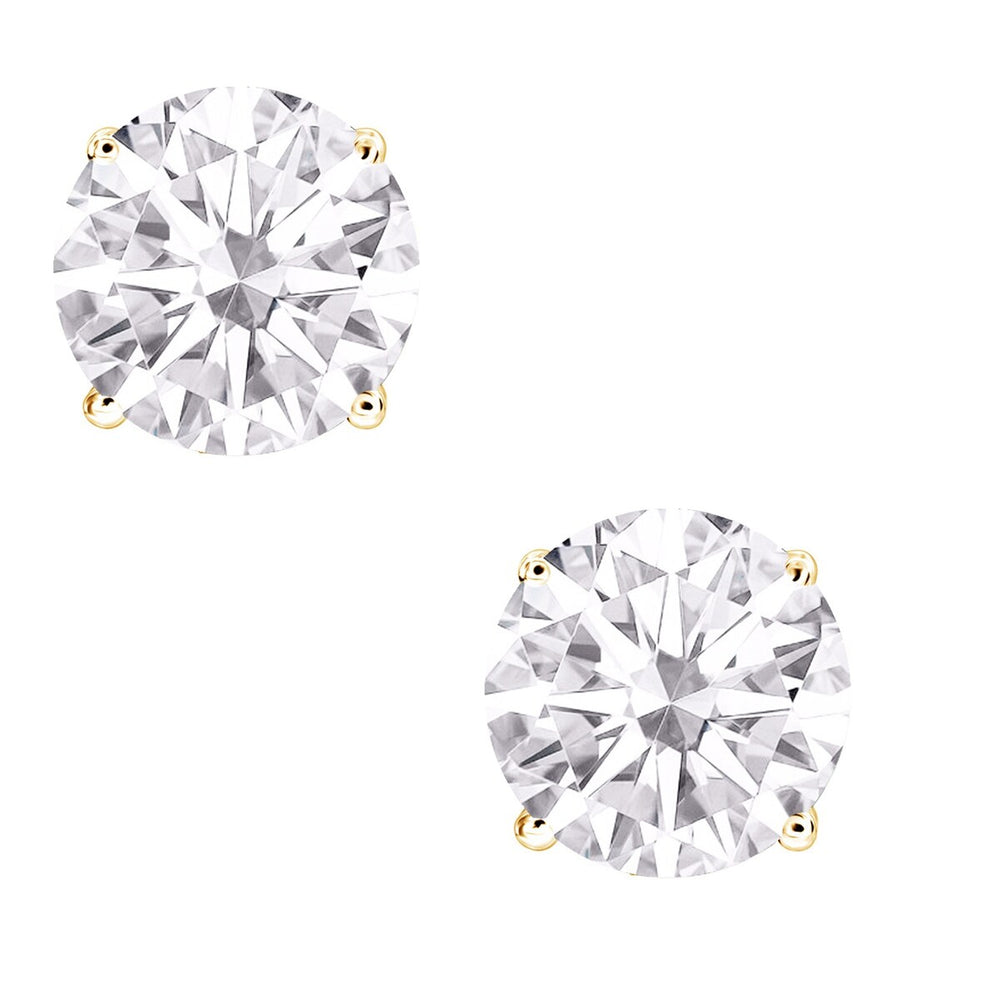 0.50 Carat Round Lab Grown Diamond Stud Earrings in 18K Gold over Sterling Silver