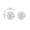 0.50 Carat Round Lab Grown Diamond Stud Earrings in Sterling Silver