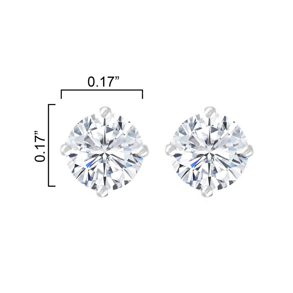 0.50 Carat Round Lab Grown Diamond Stud Earrings in Sterling Silver