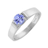 0.50CT Natural Tanzanite Sterling Silver Solitaire Ring