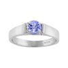 0.50CT Natural Tanzanite Sterling Silver Solitaire Ring