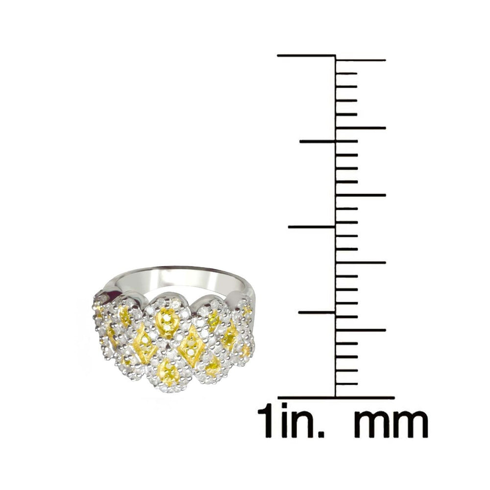 0.75 CTTW Natural Yellow and White Diamond Wide Infinity Ring