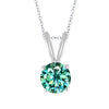 0.80CT Green Moissanite Sterling Silver Solitaire Pendant Necklace