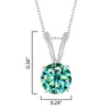 0.80CT Green Moissanite Sterling Silver Solitaire Pendant Necklace