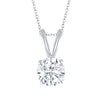 0.80CT Round Moissanite Sterling Silver Solitaire Pendant