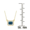 0.80ct Natural London Blue Topaz Halo Pendant Gold Over Sterling Silver