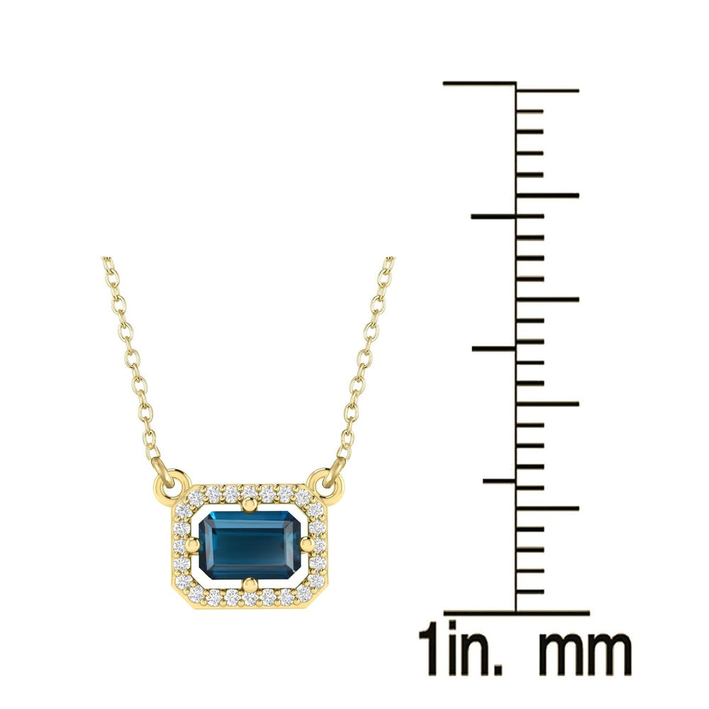 0.80ct Natural London Blue Topaz Halo Pendant Gold Over Sterling Silver