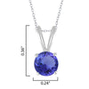 0.90Ct Natural Tanzanite Solitaire Pendant in Sterling Silver