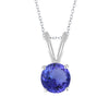 0.90Ct Natural Tanzanite Solitaire Pendant in Sterling Silver