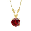 1.00Ct Natural Garnet Gold Over Sterling Silver Solitaire Pendant