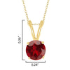 1.00Ct Natural Garnet Gold Over Sterling Silver Solitaire Pendant