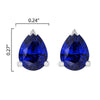 1.50 Carat Sterling Silver Blue Sapphire Stud Earrings