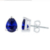 1.50 Carat Sterling Silver Blue Sapphire Stud Earrings