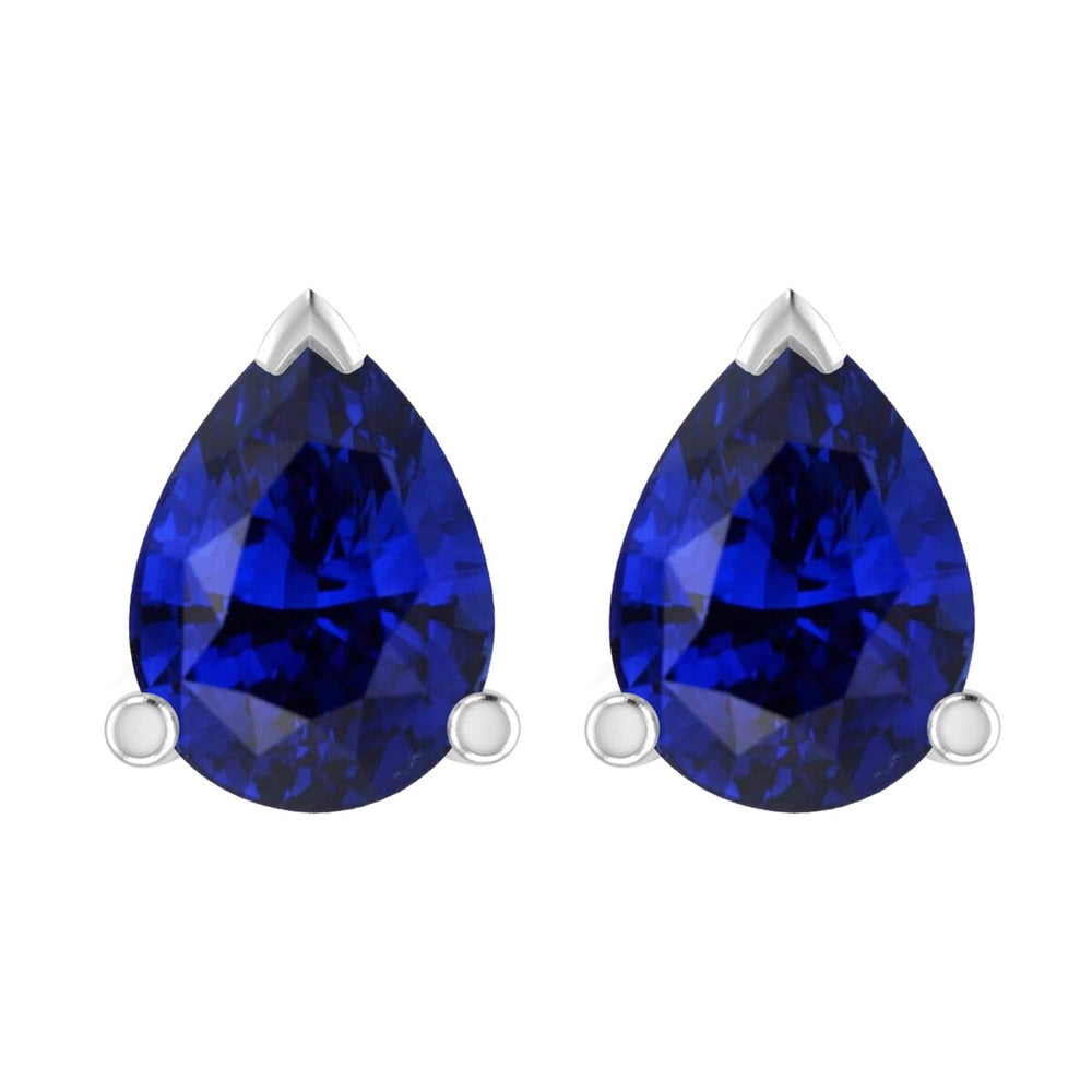 1.50 Carat Sterling Silver Blue Sapphire Stud Earrings