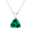 1.50CT Emerald Sterling Silver Trillion Pendant Necklace