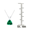 1.50CT Emerald Sterling Silver Trillion Pendant Necklace