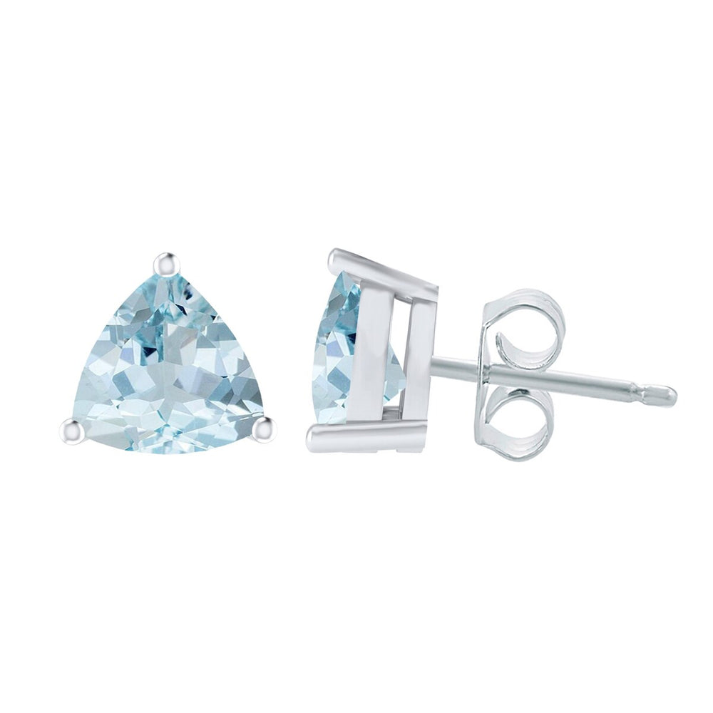 1.50Ct Natural Aquamarine Stud Earrings Sterling Silver