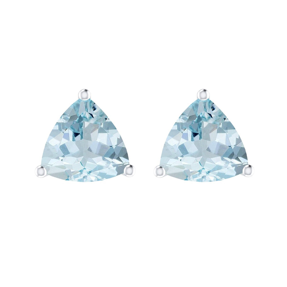 1.50Ct Natural Aquamarine Stud Earrings Sterling Silver