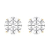 1.5CT Lab Grown Diamond 18K Gold Plated Sterling Silver Stud Earrings