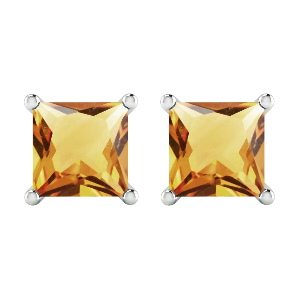 1.85CT Natural Citrine Stud Earrings in Sterling Silver