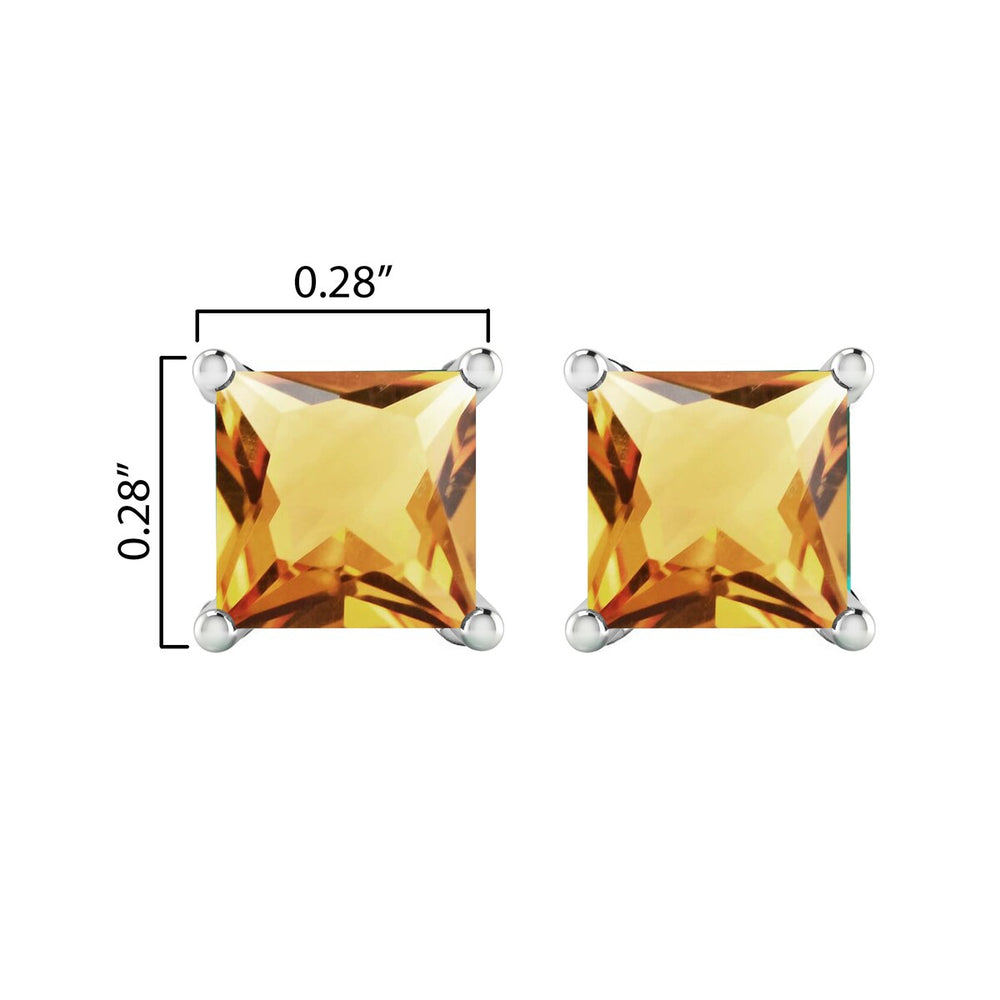 1.85CT Natural Citrine Stud Earrings in Sterling Silver