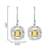 1.90Ct Natural Citrine Twisted Wire Earrings in Sterling Silver