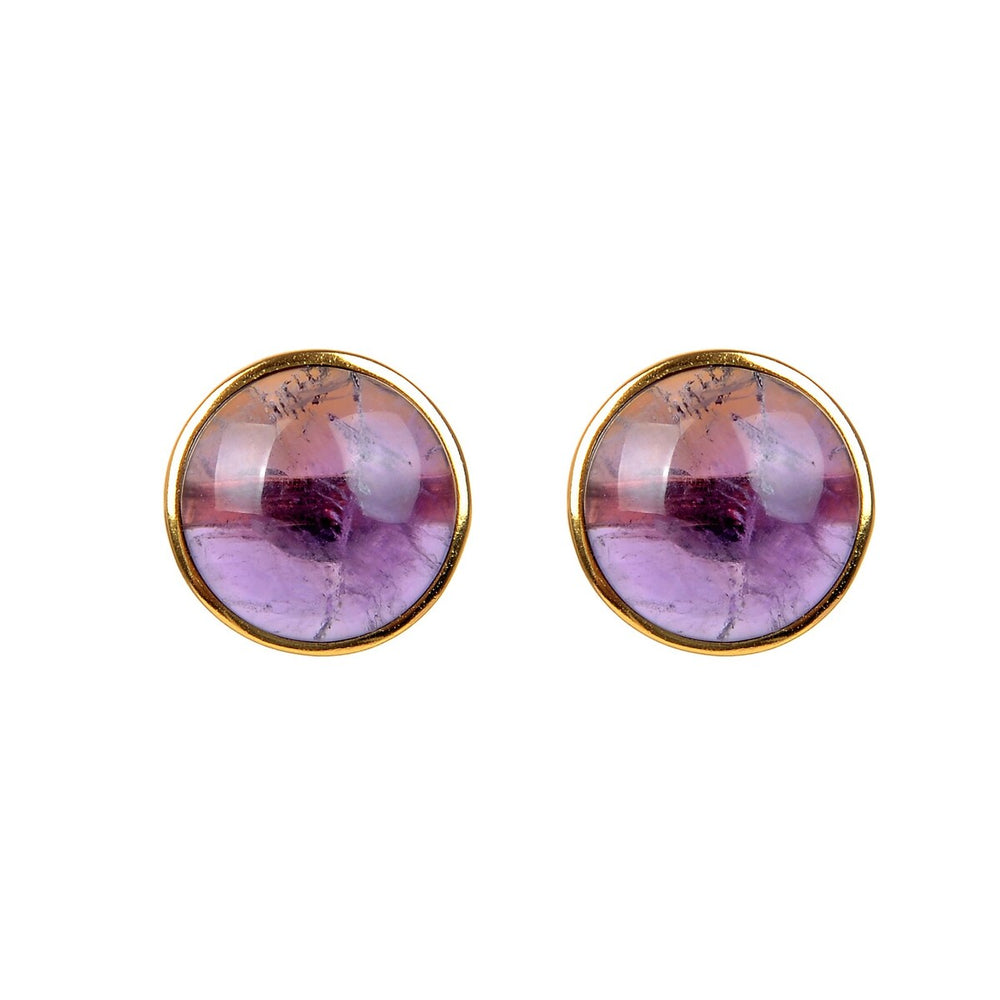 10MM Amethyst Stud Earrings in Sterling Silver