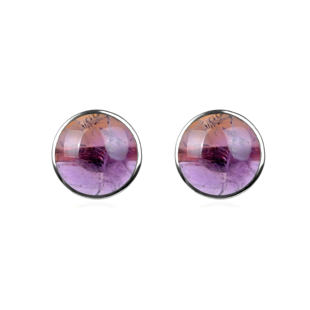 10MM Amethyst Stud Earrings in Sterling Silver