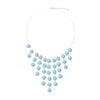 10MM Aquamarine Bead Statement Necklace in Sterling Silver