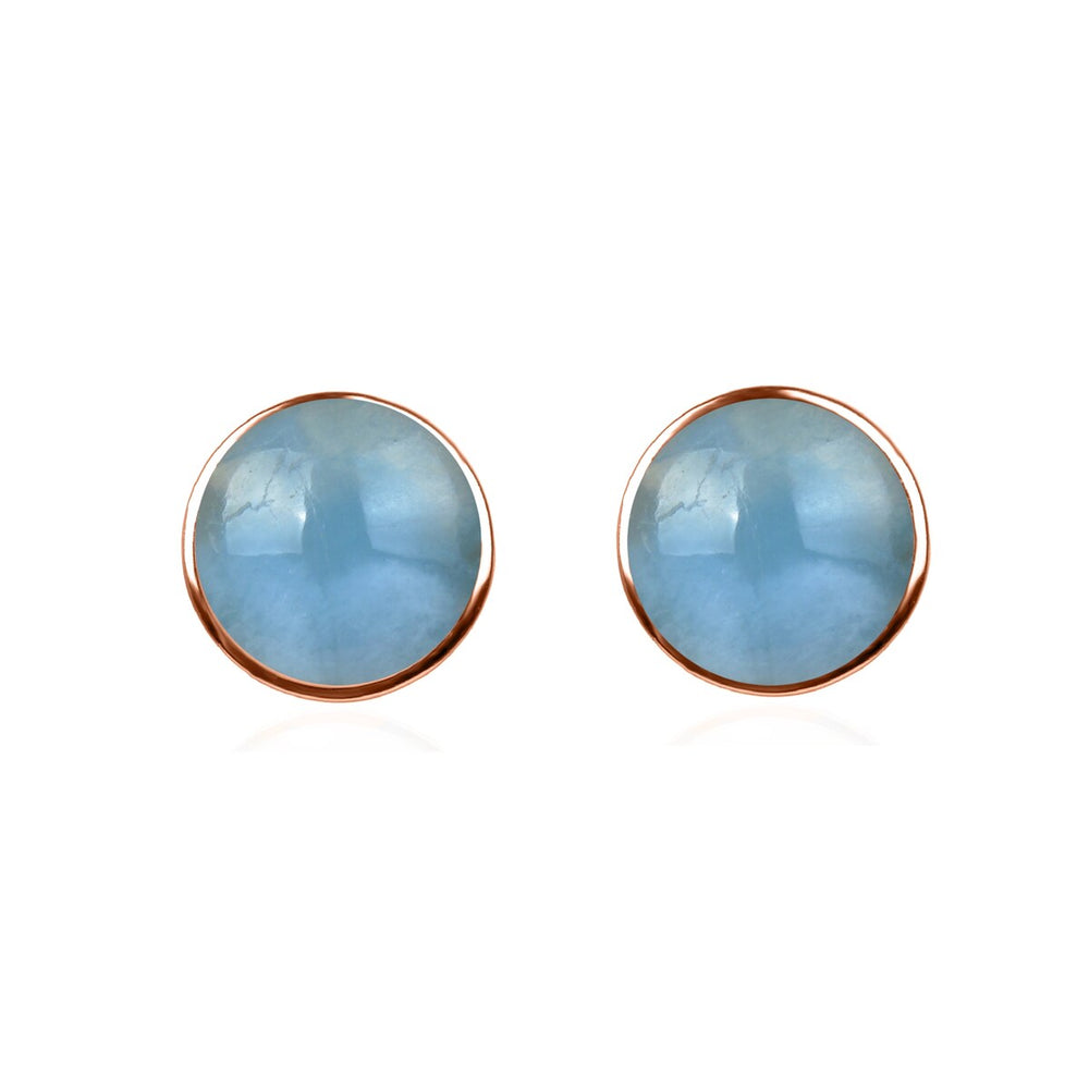 10MM Aquamarine Stud Earrings in Sterling Silver