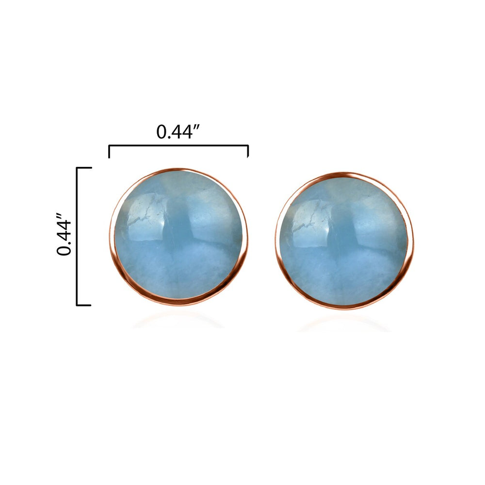 10MM Aquamarine Stud Earrings in Sterling Silver