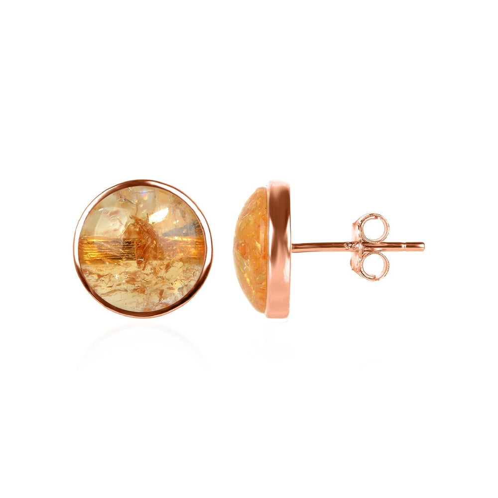 10MM Citrine Stud Earrings in Sterling Silver