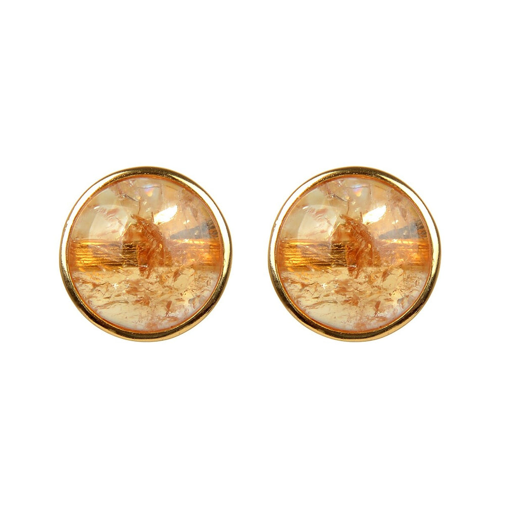 10MM Citrine Stud Earrings in Sterling Silver