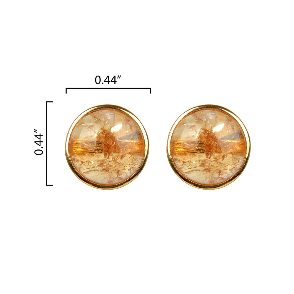 10MM Citrine Stud Earrings in Sterling Silver