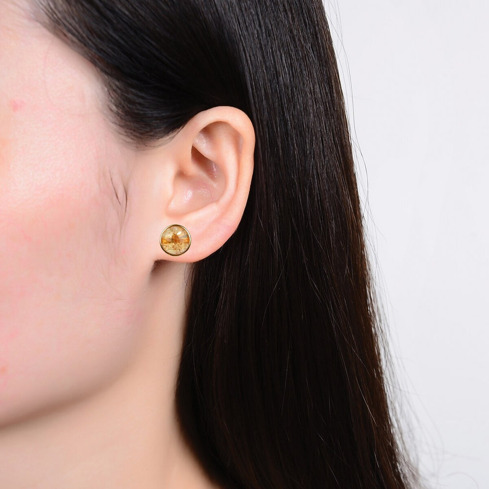 10MM Citrine Stud Earrings in Sterling Silver