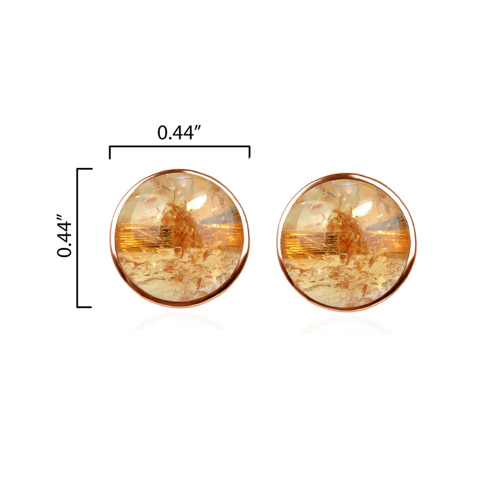 10MM Citrine Stud Earrings in Sterling Silver