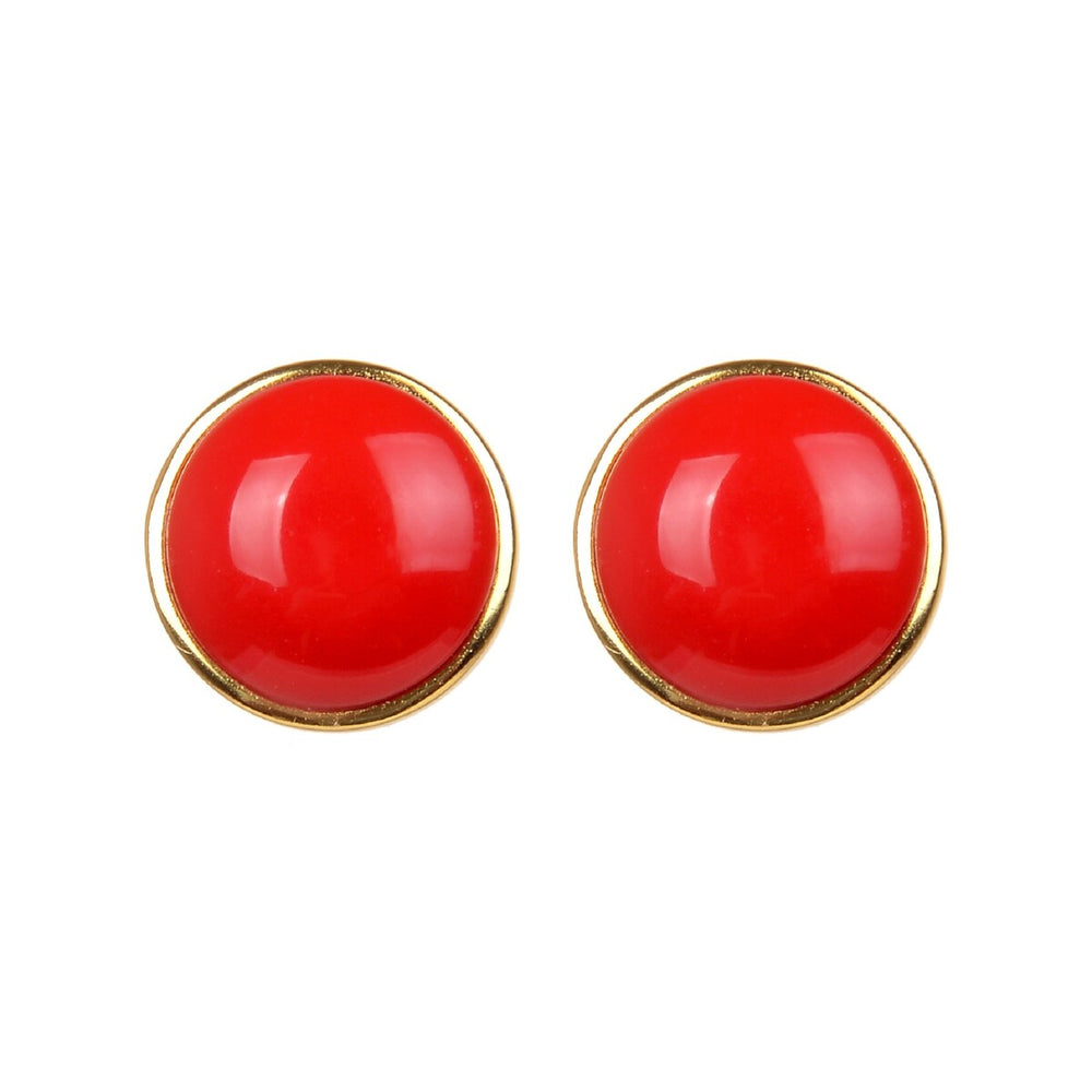 10MM Coral Stud Earrings in Sterling Silver