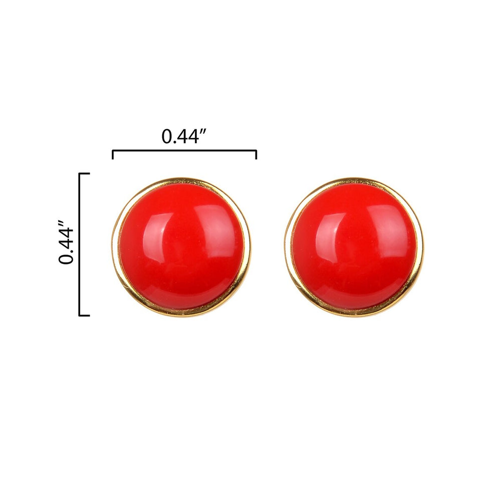 10MM Coral Stud Earrings in Sterling Silver