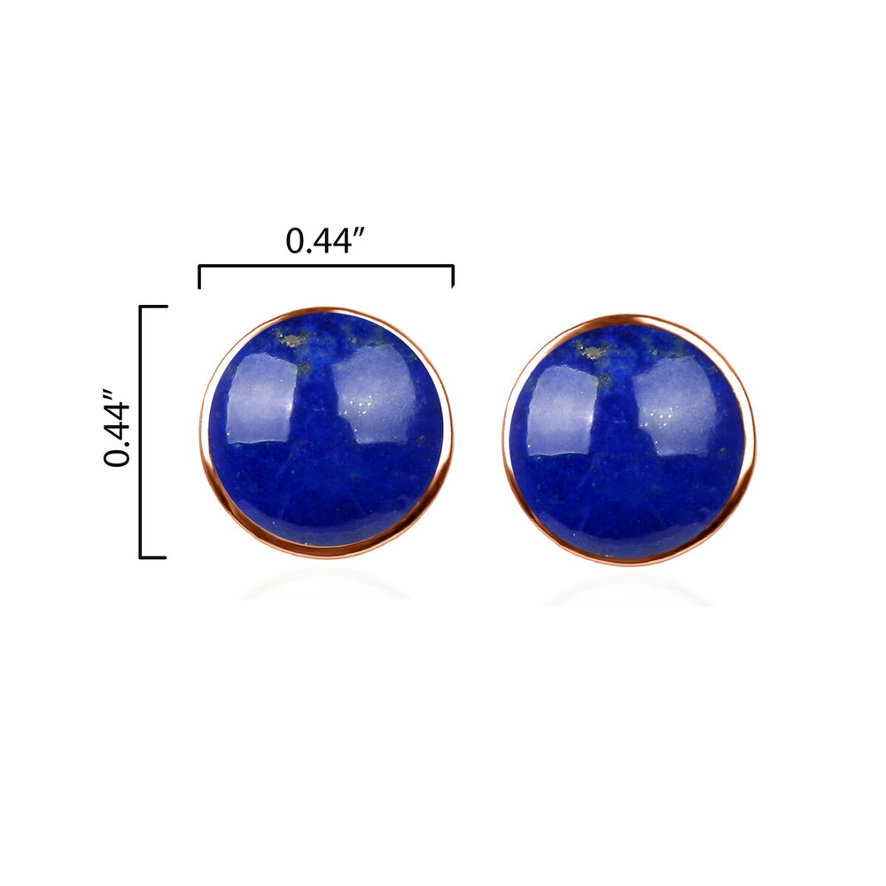 10MM Lapis Lazuli Stud Earrings in Sterling Silver