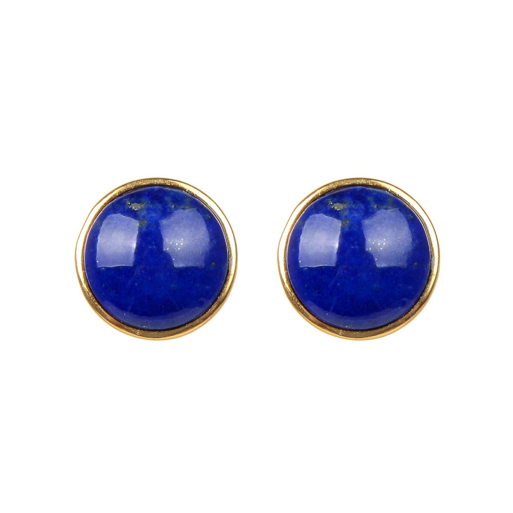 10MM Lapis Lazuli Stud Earrings in Sterling Silver