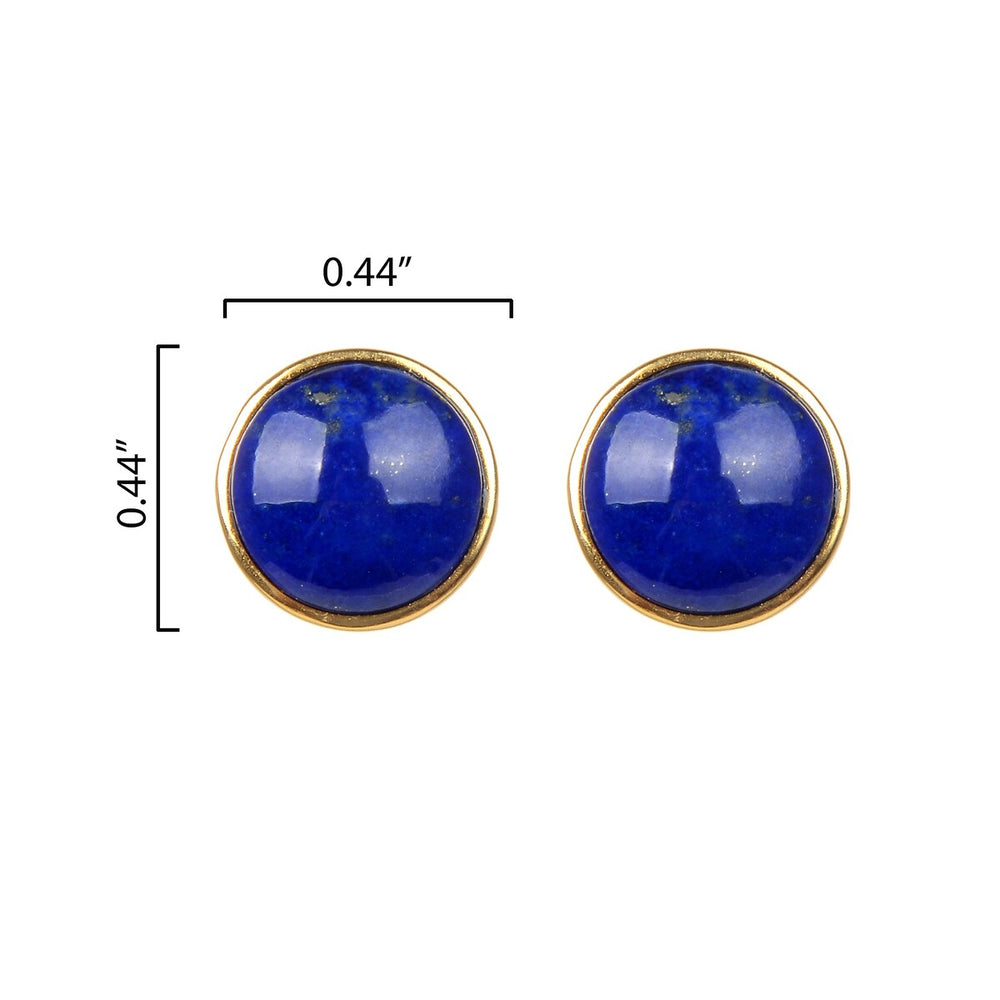 10MM Lapis Lazuli Stud Earrings in Sterling Silver