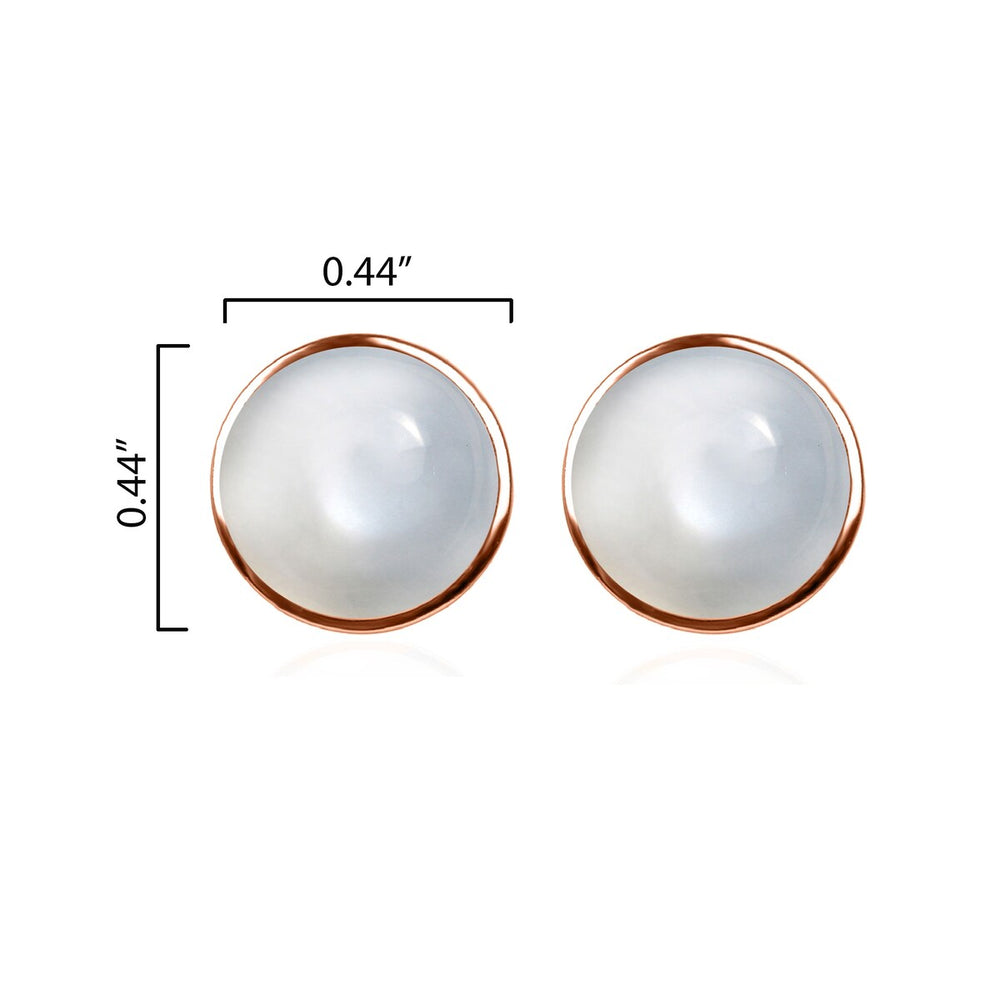 10MM Moonstone Stud Earrings in Sterling Silver