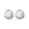 10MM Moonstone Stud Earrings in Sterling Silver