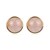 10MM Rose Quartz Stud Earrings in 18K Gold Plated Sterling Silver