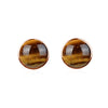 10MM Tiger Eye Stud Earrings in Sterling Silver