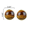 10MM Tiger Eye Stud Earrings in Sterling Silver