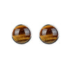 10MM Tiger Eye Stud Earrings in Sterling Silver